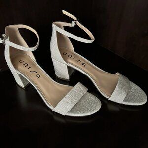 NEW - Unisa Silver Block Heels – Size 8.5